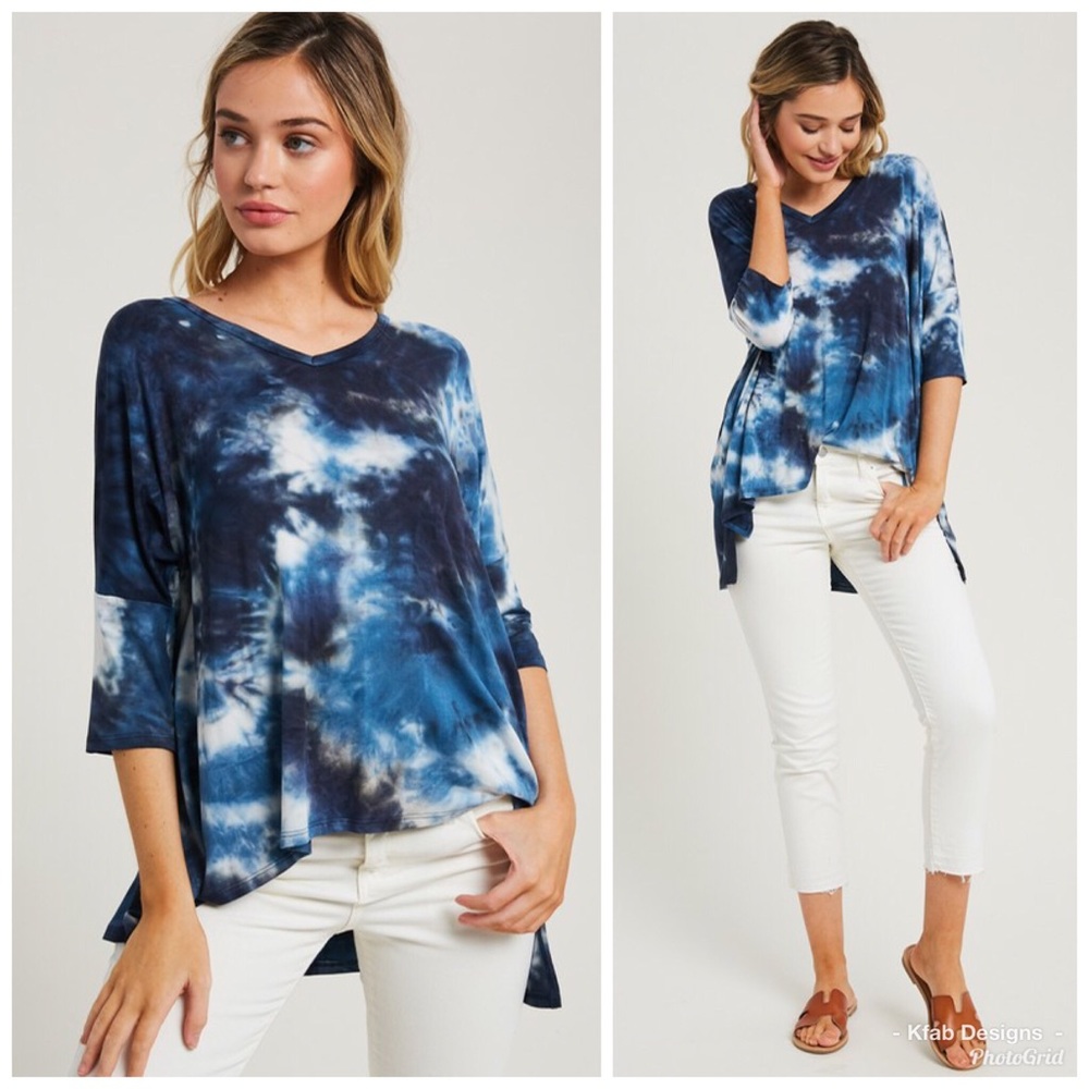 ❤️LAST 1! Navy Tie Dye Dolman Top! - Picture 4 of 9
